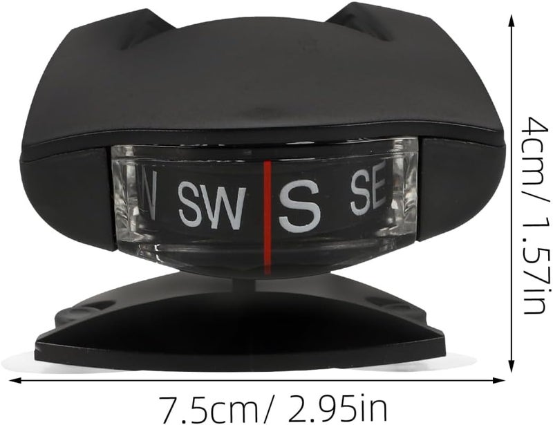 BUGUUYO Car Compass Ornaments with Adjustable Suction Cup Precise Automotive Dash Compass Ball for Accurate Navigation Black Abs Dashboard Mount for Cars - Image 5